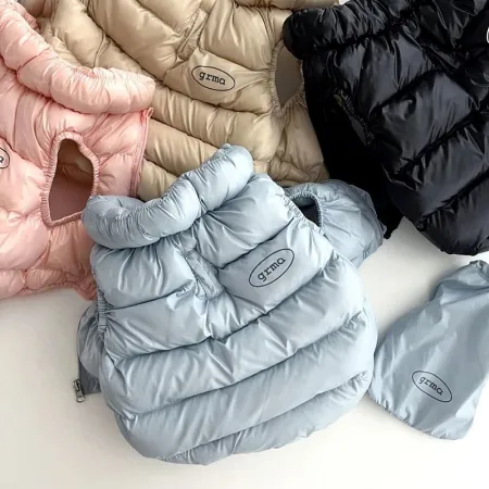 Macaron plush patchwork pet cotton-padded jacket, Korean-style choux pastry hooded warm cotton-padded jacket, small dog bichon Frise teddy autumn and winter coat Macaron plush patchwork pet cotton-padded jacket, Korean-style choux pastry hooded warm cotton-padded jacket, small dog bichon Frise teddy autumn and winter coat